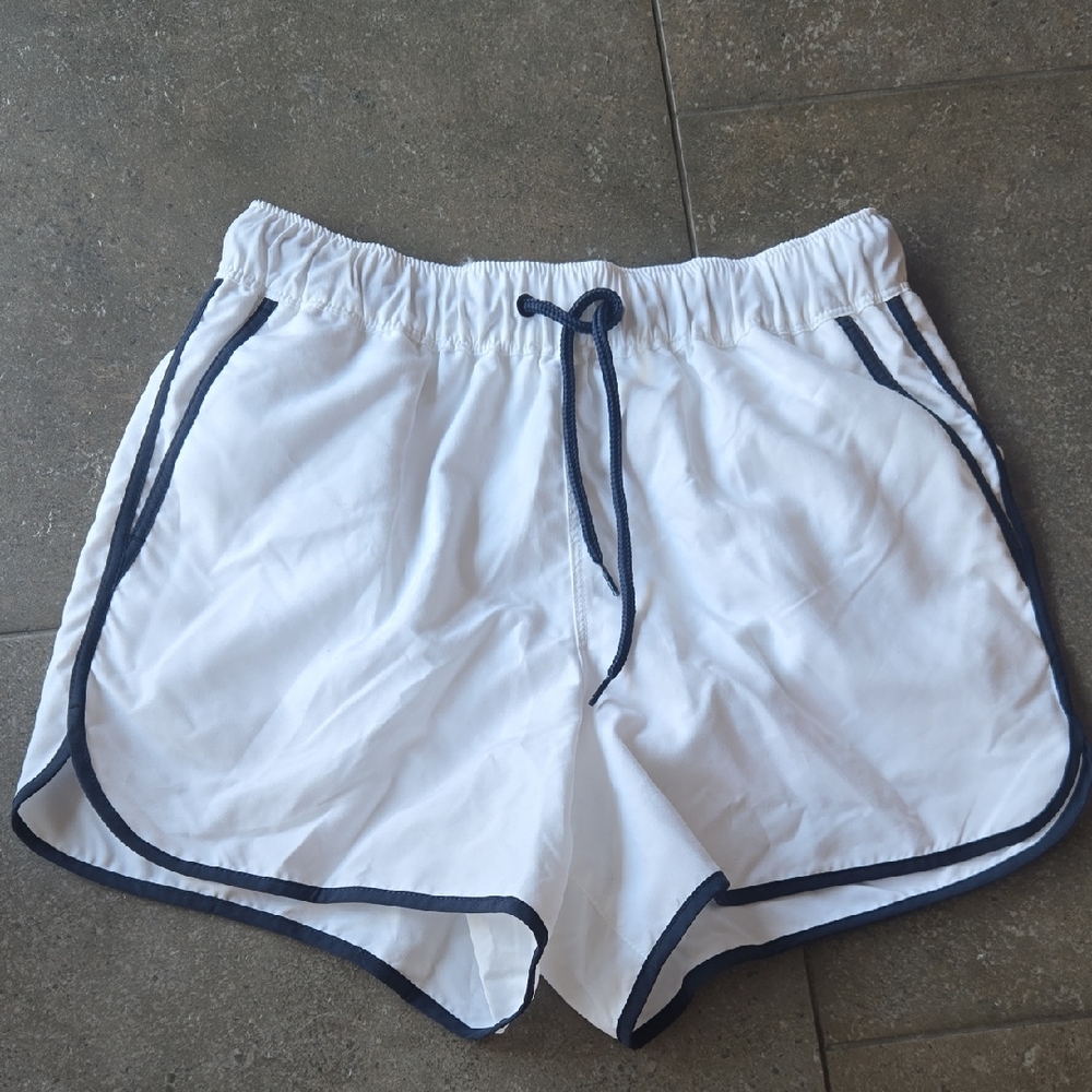ASOS White Athletic Shorts with Black Trim - Picture 1 of 4
